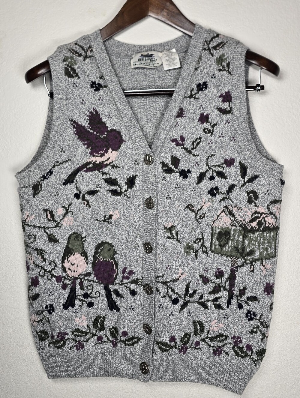 VTG 90s Northern Reflections Bird Knit Sweater Vest M